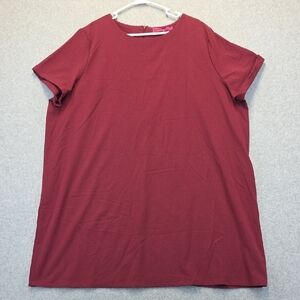Boohoo Willow Crepe Shift Dress Wine Red – Plus Size 20 NWT